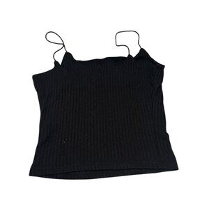 Shein Black Lined Spaghetti Strap Cropped Tank Top Small